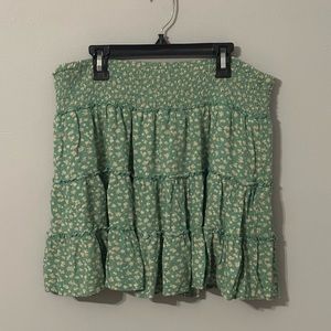 Green American Eagle Floral Skirt, Large